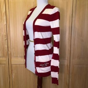 Hollister Red Striped Cardigan